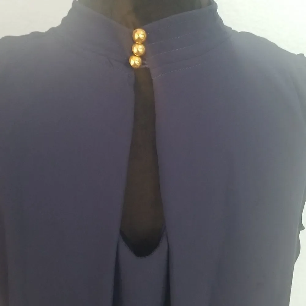 Blue chiffon top